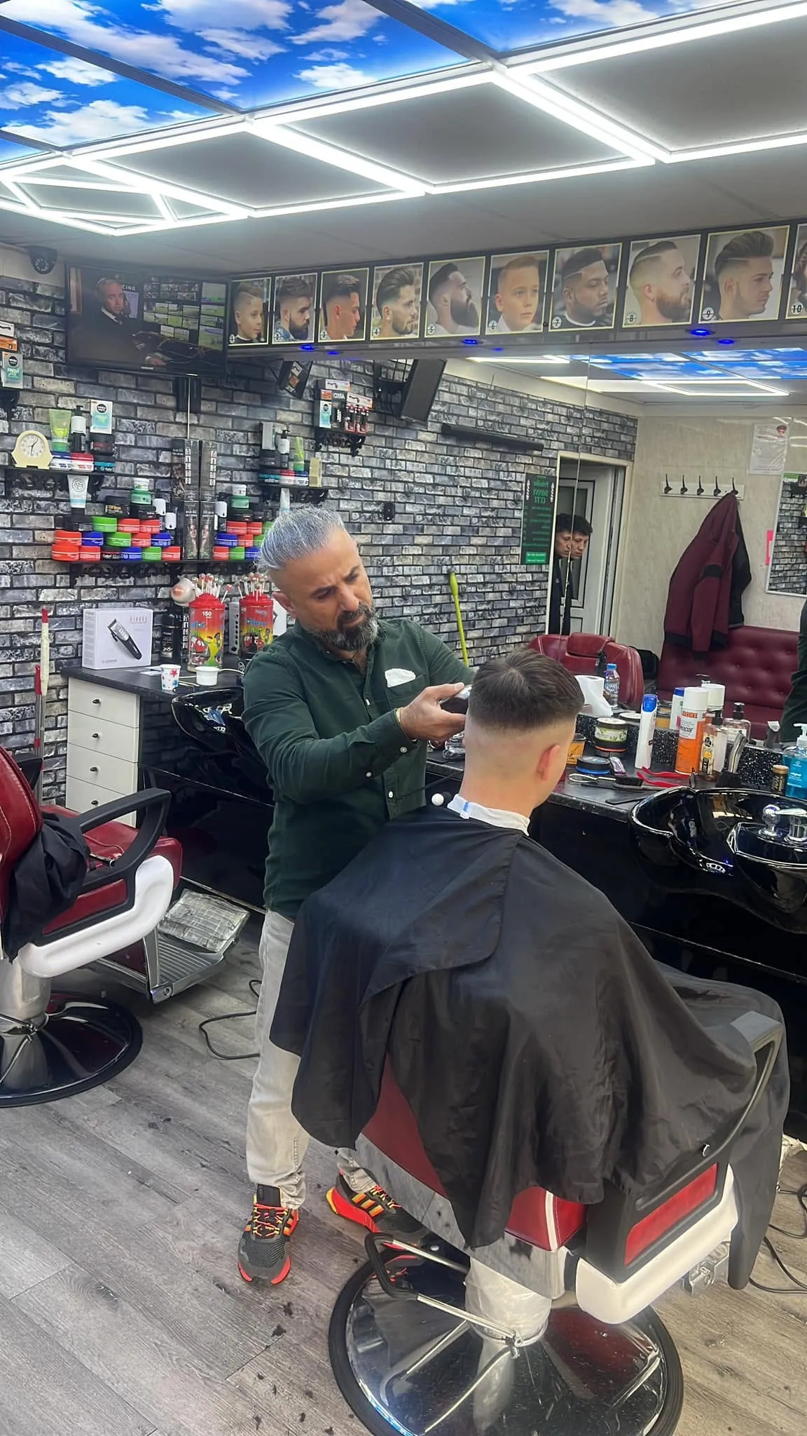 Taj cutting hair at Donny Cutz on Copley Road, Doncaster